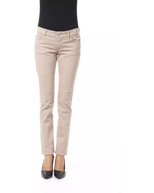 Byblos Elegant Slim Fit Trousers With Unique Chain Detail - Black