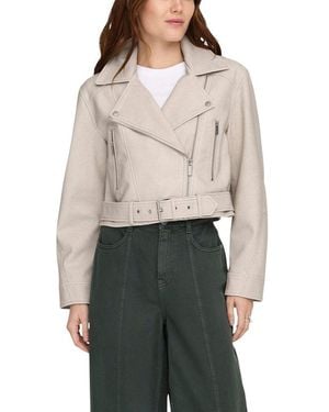 ONLY Recycled Polyester Biker Jacket - Grey