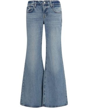 7FOR Blue Cotton Flared Jeans