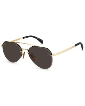 David Beckham Black Metal Sunglasses - Metallic