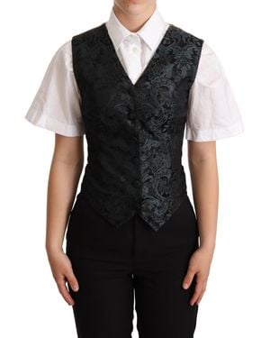 Dolce & Gabbana Enchanting Jacquard Floral Waistcoat - Black