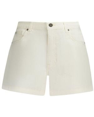 Guess White Cotton Short - Natural