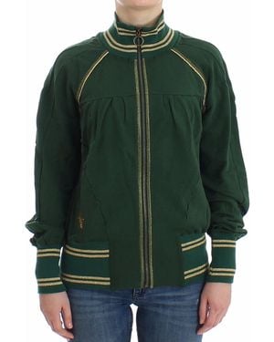 John Galliano Green Mock Zip Cardigan Sweatshirt Jumper Jacket
