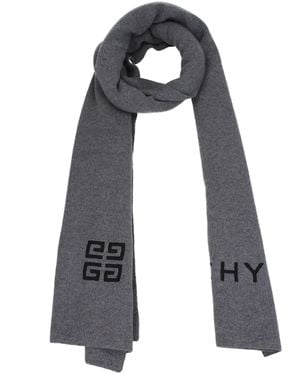 Givenchy Grey Wool Scarf - Blue