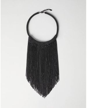 Brunello Cucinelli Gray Brass Necklace - Black