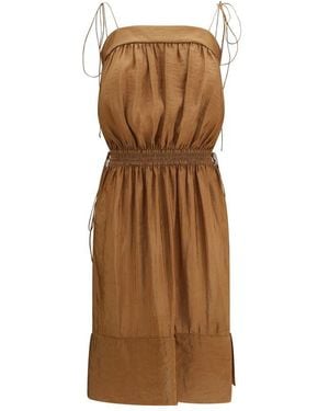 Saint Laurent Beige Polyester Casual Dress - Brown