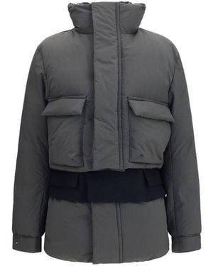 Sacai Multicolor Polyester Coat - Gray