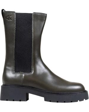 Calvin Klein Ankle Boots Lug Sole Elastic - Black