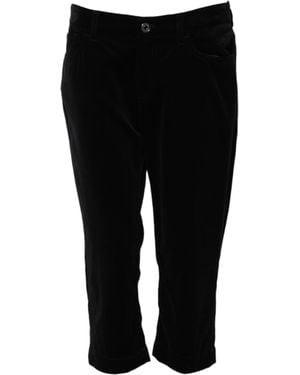 Dolce & Gabbana Black Cotton Skinny Capri Cropped Denim Jeans