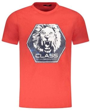 Roberto Cavalli Lion Head Graphic Tee - Red