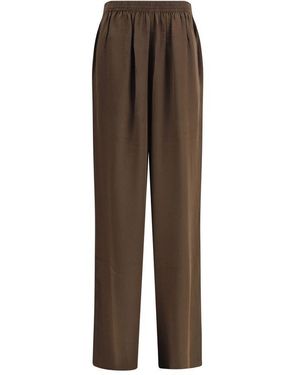 Petar Petrov Silk Wide Leg Pants - Brown