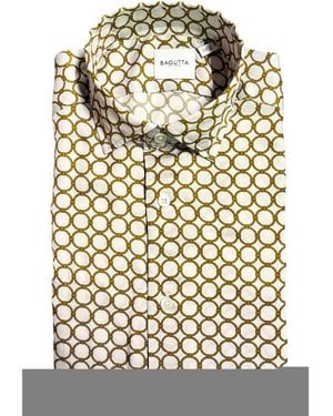 Bagutta White Viscose Men Shirt - Natural