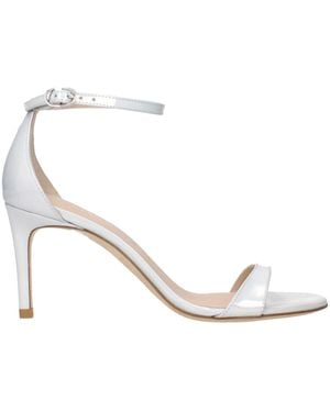 Stuart Weitzman White Leather Stiletto Heels Sandals