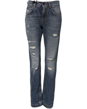 Dolce & Gabbana Ripped Jeans Distressed Denim - Blue
