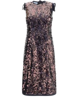 Prada Sequined Midi Dress - Brown