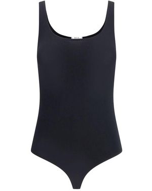 Wolford Black Cotton Bodysuit - Blue