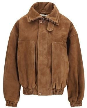 Magda Butrym Brown Suede Leather Bomber