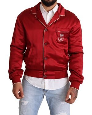 Dolce & Gabbana Sumptuous Silk Bomber Jacket - Red