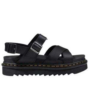 Dr. Martens Black Leather Flat Sandals
