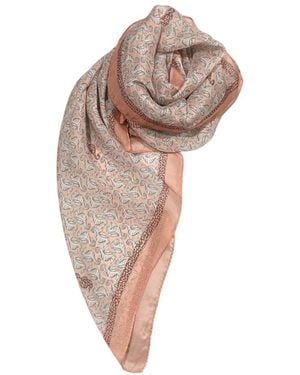 Borbonese Pink Silk Scarf - Multicolour