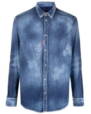 DSquared² ² Distressed Effect Shirt - Blue