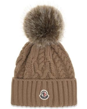Moncler Wool Oves Aries Beanie - Brown