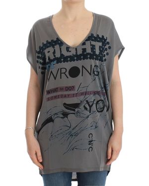 CoSTUME NATIONAL V-neck Long T-shirt Grey Sig12527