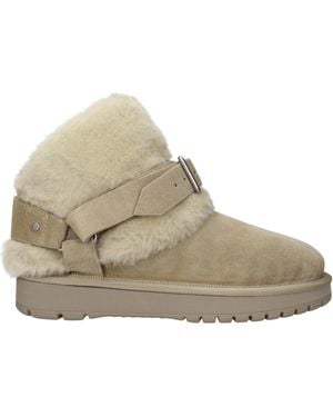 Burberry Green Leather Ankle Boots - Natural