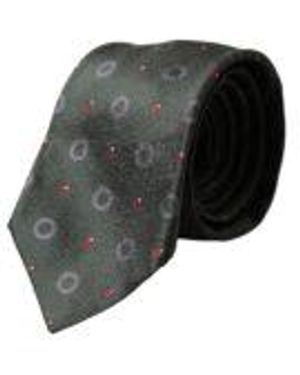 Dolce & Gabbana Silk Necktie Circular Pattern - Grey