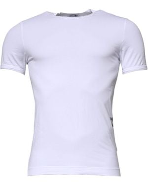 Dolce & Gabbana Cotton Stretch Crewneck Underwear T-Shirt - Blue