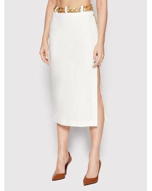 Patrizia Pepe Viscose Long Skirt - White