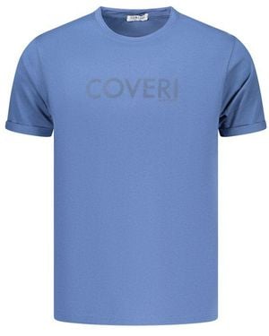 COVERI MOVING Blue Cotton Men's T