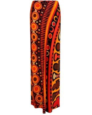 PUCCI Orange Viscose Long Skirt - Red