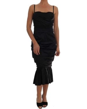 Dolce & Gabbana Dolce Gabbana Black Mermaid Ruched Gown Dress