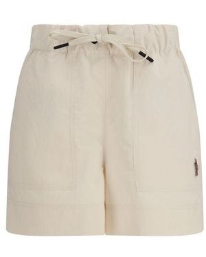Moncler Beige Polyester Bermuda Shorts - Natural