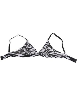 Dolce & Gabbana Black White Zebra Print Sheer Mesh Bralette Underwear - Multicolour