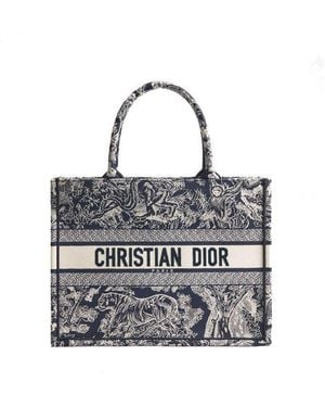 Dior Blue Cotton Tote Bag - Grey