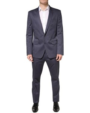 Dolce & Gabbana Blue Single Breasted Martini 2 Piece Suit