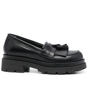 P.A.R.O.S.H. 45Mm Tassel-Detail Leather Loafers - Black