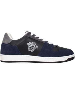 Versace Blue Leather Trainers