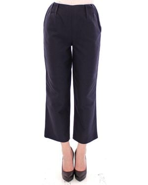 Andrea Incontri Blue Cropped Cotton Pants