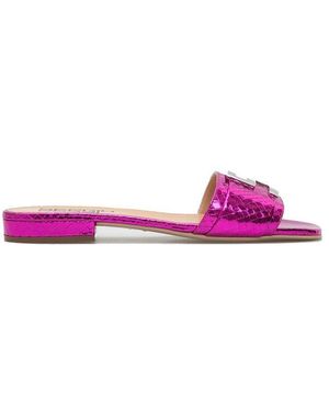 Sergio Rossi Multicolor Calfskin Sandals - Purple
