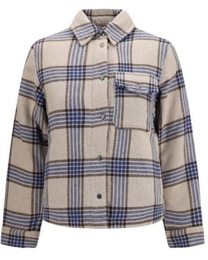 Woolrich Beige Wool Oves Aries Denim Jacket - Gray