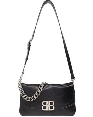 Balenciaga Bb Soft Medium Flap Bag - Black