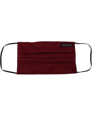 Dolce & Gabbana Silk Pleated Elastic Ear Strap Face Mask - Red
