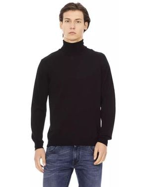 Baldinini Elegant Turtleneck Monogram Jumper - Black