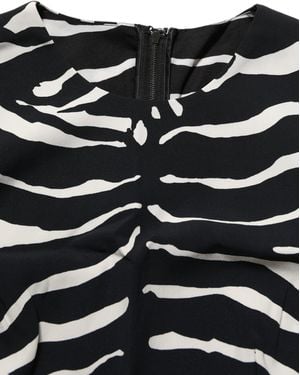 Dolce & Gabbana Black White Zebra Sleeveless Cropped Tank Top