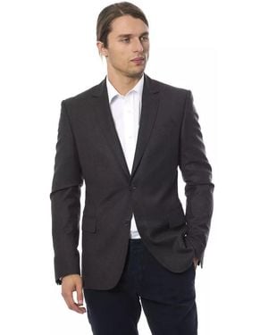 Verri Gray Wool Men Blazer - Blue