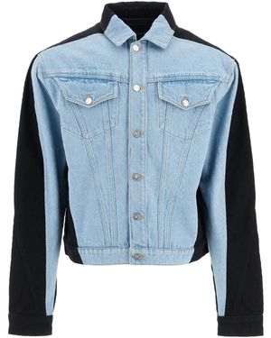 Mugler Two-Tone Denim Jacket - Blue