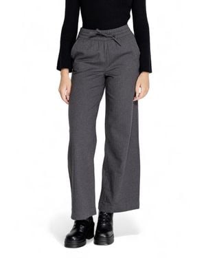 Jacqueline De Yong Grey Cotton Jeans & Pant - Black